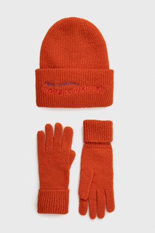 Шапка і рукавички Desigual колір помаранчевий
