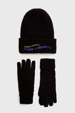 Шапка и перчатки Desigual цвет чёрный