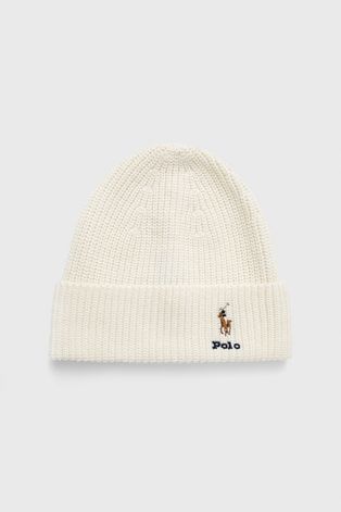 Kapa s dodatkom vune Polo Ralph Lauren boja: krem