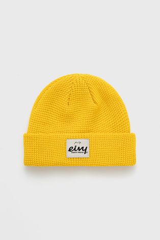 Вовняна шапка Eivy колір жовтий вовна