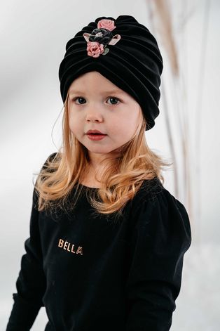 Dětska čepice Jamiks černá barva, z tenké pleteniny