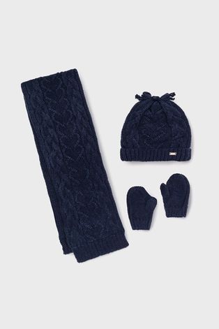 Dječje kapa, šal i rukavice Mayoral boja: tamno plava