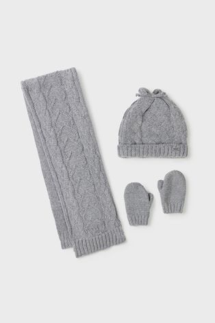 Dječje kapa, šal i rukavice Mayoral boja: siva