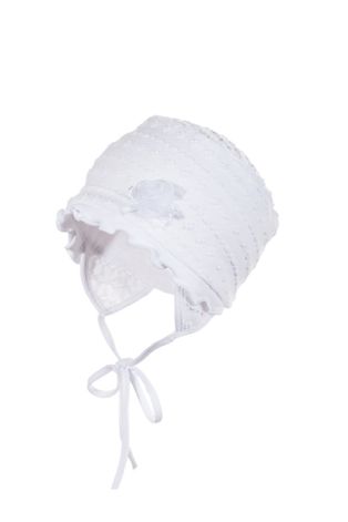 Detská čiapka Jamiks biela farba biela, z tenkej pleteniny, bavlnená