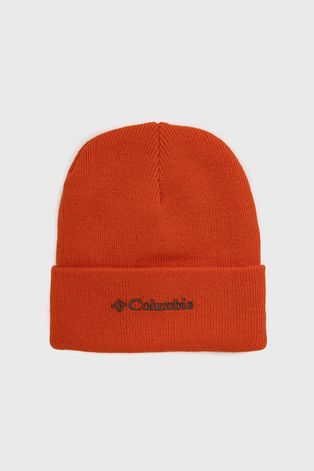 Дитяча шапка Columbia колір помаранчевий з товстого трикотажу