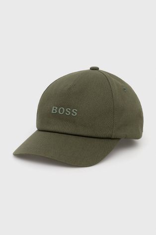 Čepice Boss zelená barva, s aplikací