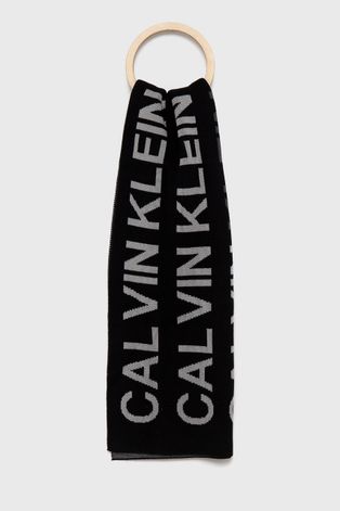 Σκούφος και κασκόλ Calvin Klein Jeans χρώμα: μαύρο