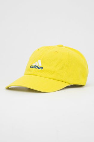 Čepice adidas Performance žlutá barva, hladká