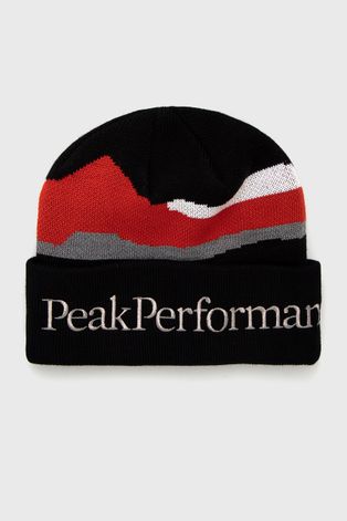 Вълнена шапка Peak Performance в черно от вълна