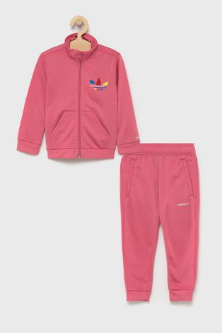 Detská tepláková súprava adidas Originals ružová farba