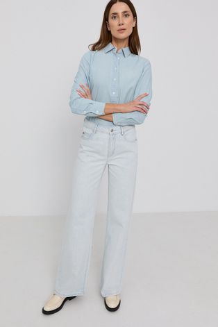 Bavlněné tričko Lauren Ralph Lauren dámské, regular, s klasickým límcem