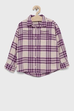 Dětská bavlněná košile GAP fialová barva