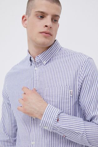 Košile Tommy Jeans pánská, regular, s límečkem button-down