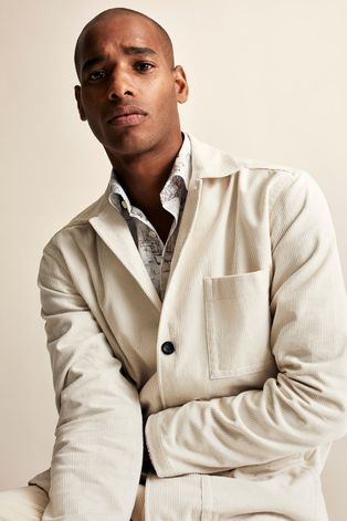 Памучна риза Eton мъжка в бяло със стандартна кройка с класическа яка