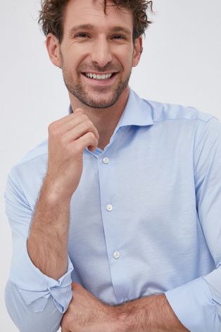 Pamučna košulja Eton za muškarce, boja: plava