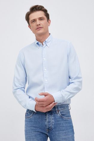 Риза Eton мъжка със стандартна кройка с яка с копче
