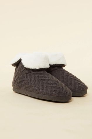 Kućne papuče Etam Noele boja: siva