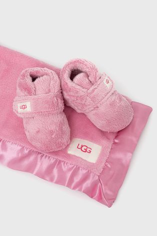 Dětské papuče UGG růžová barva