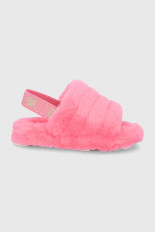 Dječje vunene papuče UGG Fluff Yeah boja: ružičasta