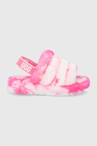 UGG Papuci de lână pentru copii Fluff Yeah culoarea roz