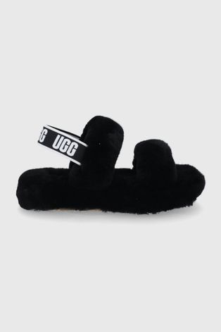 UGG Papuci de lână pentru copii Oh Yeah culoarea negru