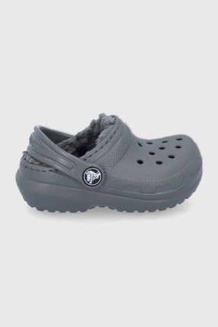 Дитячі тапочки Crocs колір сірий