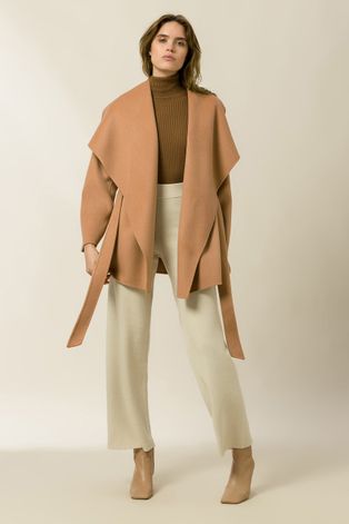 Kabát Ivy & Oak dámský, průhledná barva, přechodný, bez zapínání