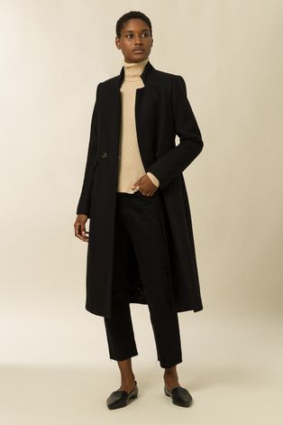 Kabát Ivy & Oak dámsky, čierna farba, prechodný
