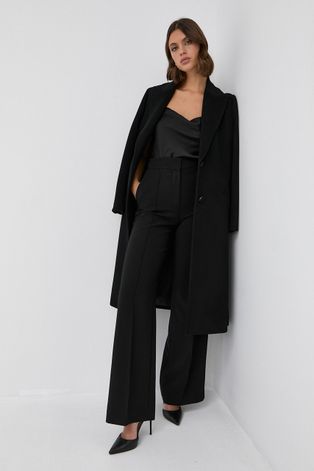 MAX&Co. Płaszcz wełniany kolor czarny przejściowy