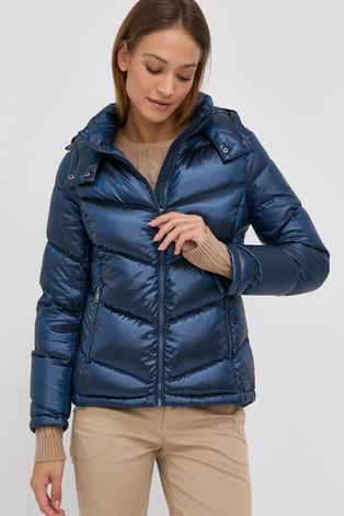 Пухова куртка Lauren Ralph Lauren жіноча колір синій зимова