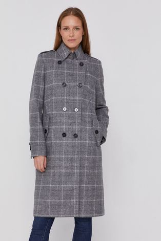 Пальто Drykorn Harleston жіноче колір сірий перехідне двобортне