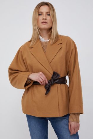 Sisley rövid kabát barna, átmeneti, oversize
