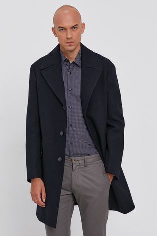 Παλτό Tommy Hilfiger ανδρικό, χρώμα: μαύρο