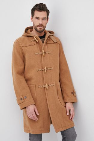 Vlnený kabát Polo Ralph Lauren béžová farba, prechodný