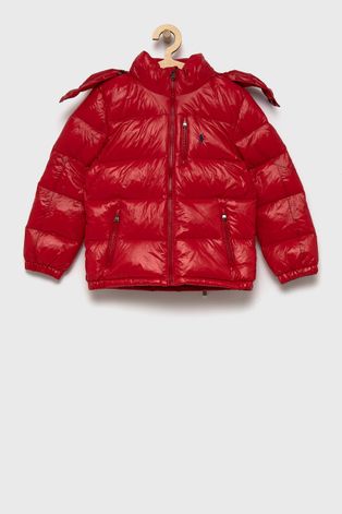 Polo Ralph Lauren Kurtka puchowa dziecięca kolor czerwony