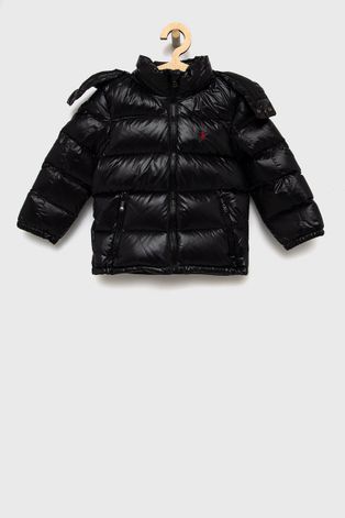 Detská páperová bunda Polo Ralph Lauren čierna farba