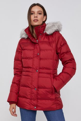 Пухова куртка Tommy Hilfiger жіноча колір червоний зимова