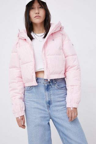 Tommy Jeans Kurtka damska kolor różowy zimowa