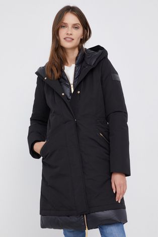 Пухено яке Woolrich дамско в черно със зимна изолация