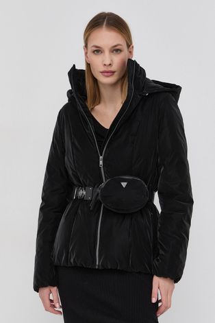 Куртка з поясною сумкою Guess колір чорний зимова