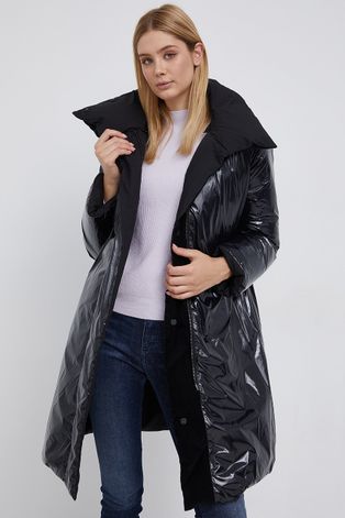 Двостороння пухова куртка Emporio Armani жіноча колір чорний зимова