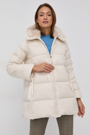 Péřová bunda MAX&Co. dámská, krémová barva, zimní