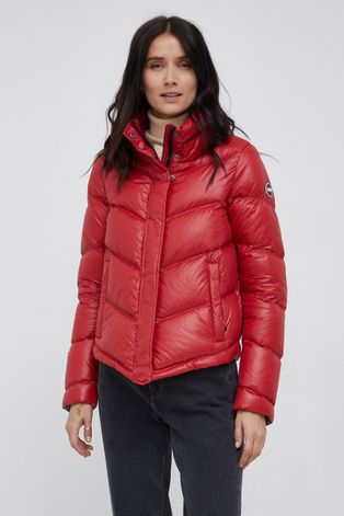 Péřová bunda Colmar dámská, červená barva, zimní