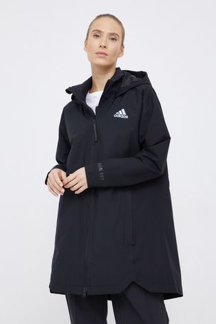 Kišna jakna adidas Performance za žene, boja: crna