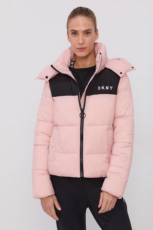 Куртка Dkny жіноча колір рожевий зимова