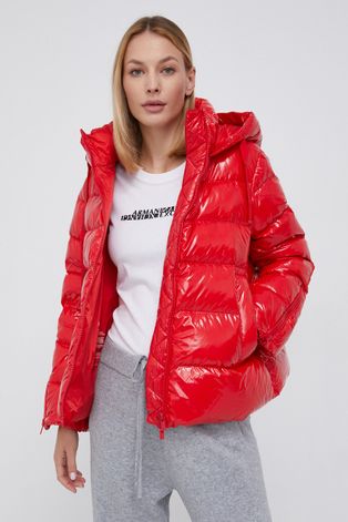 Пухено яке Hetrego дамско в червено със зимна изолация
