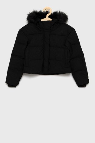 Detská páperová bunda The North Face čierna farba