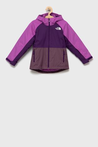 Дитяча куртка The North Face колір фіолетовий
