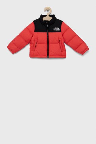 Dětská péřová bunda The North Face růžová barva
