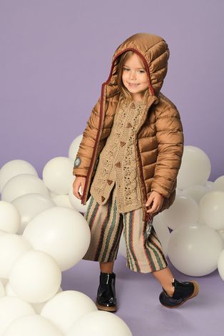 Дитяча пухова куртка Fluff колір коричневий